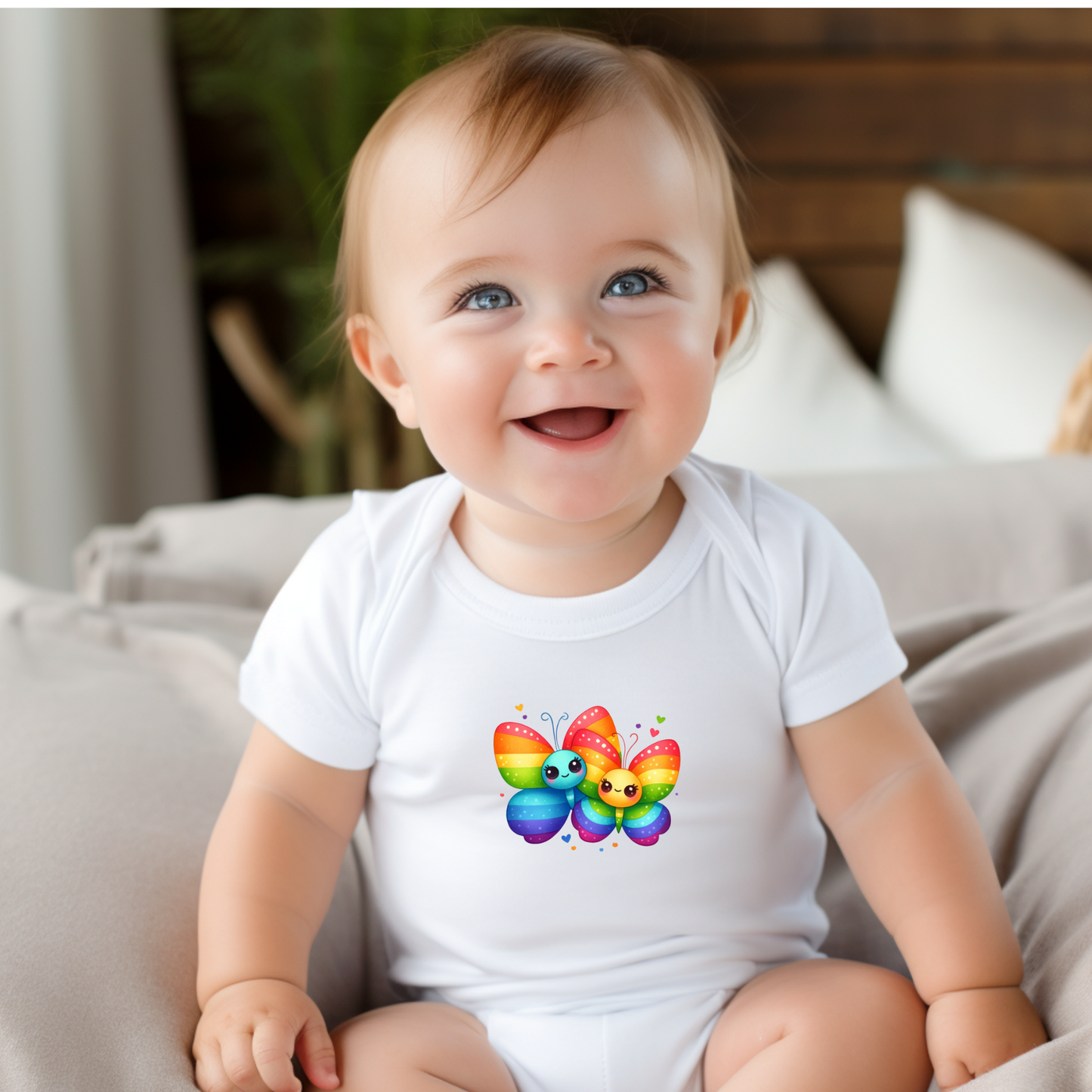 Onesie - Playful Rainbow Butterflys