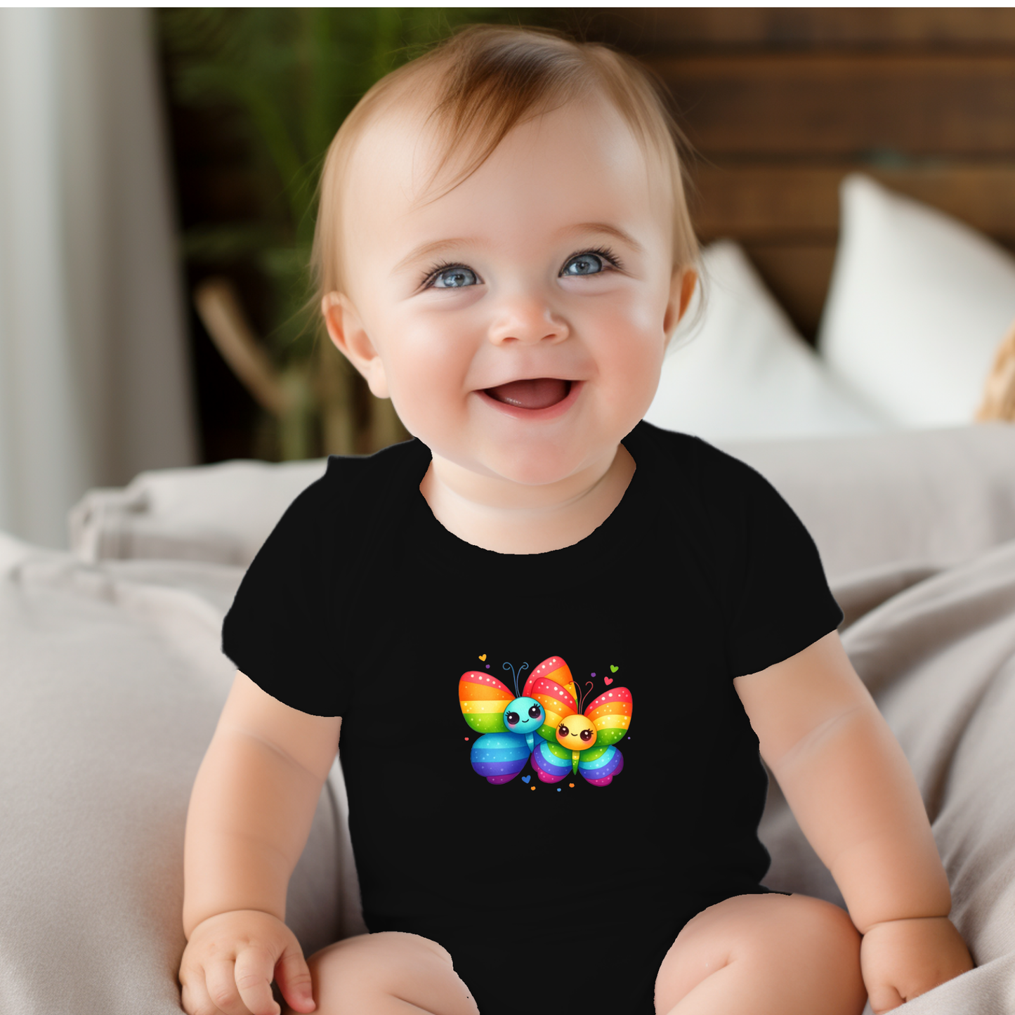 Onesie - Playful Rainbow Butterflys