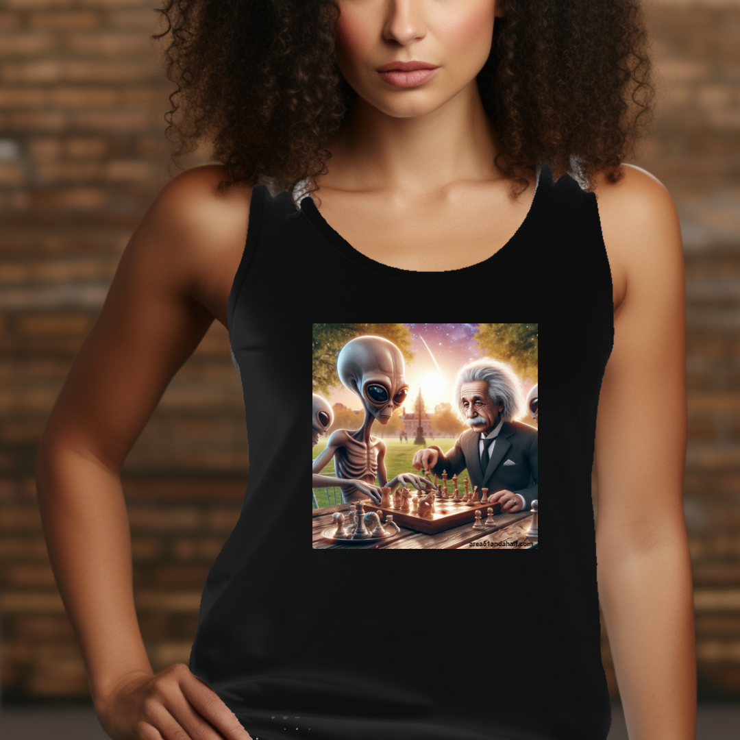 Chess with Einstein? Unisex Tank