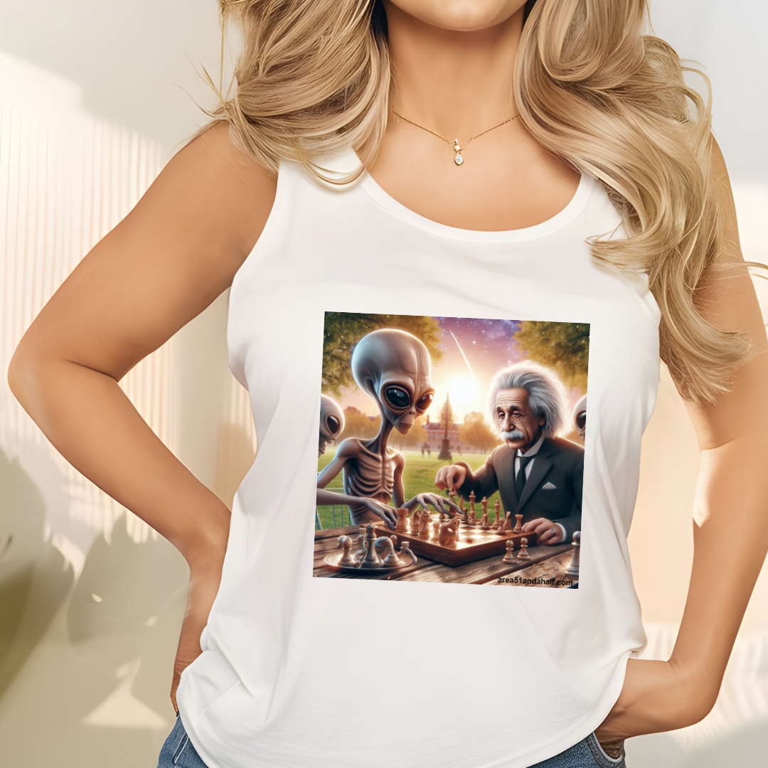 Chess with Einstein? Unisex Tank