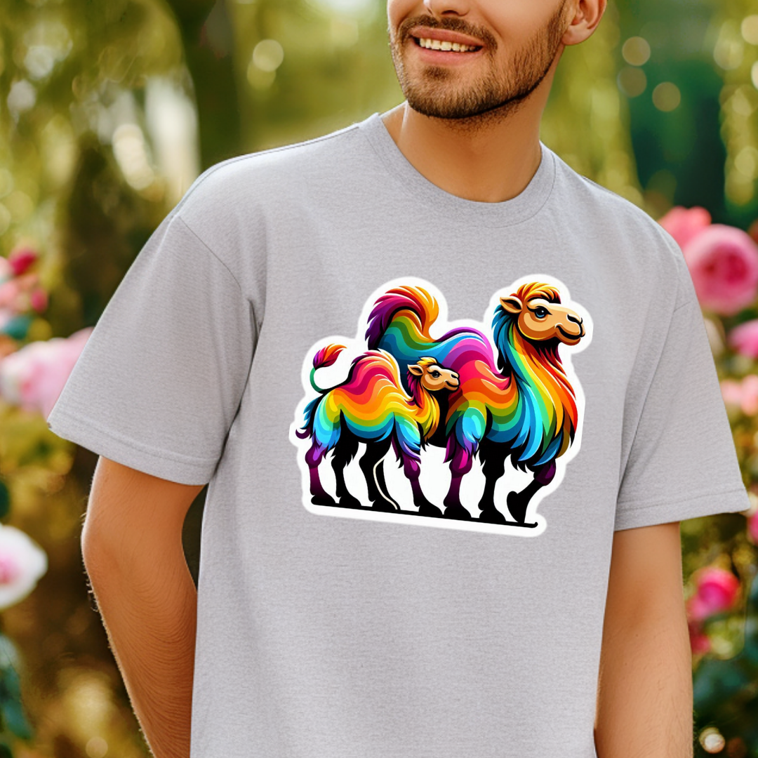 Rainbow Camels Unisex Soft T-Shirt