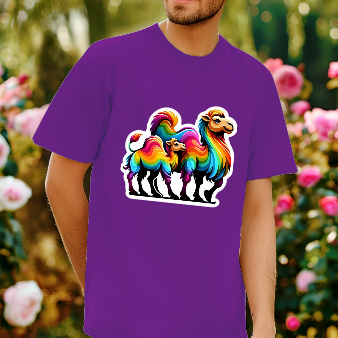 Rainbow Camels Unisex Soft T-Shirt