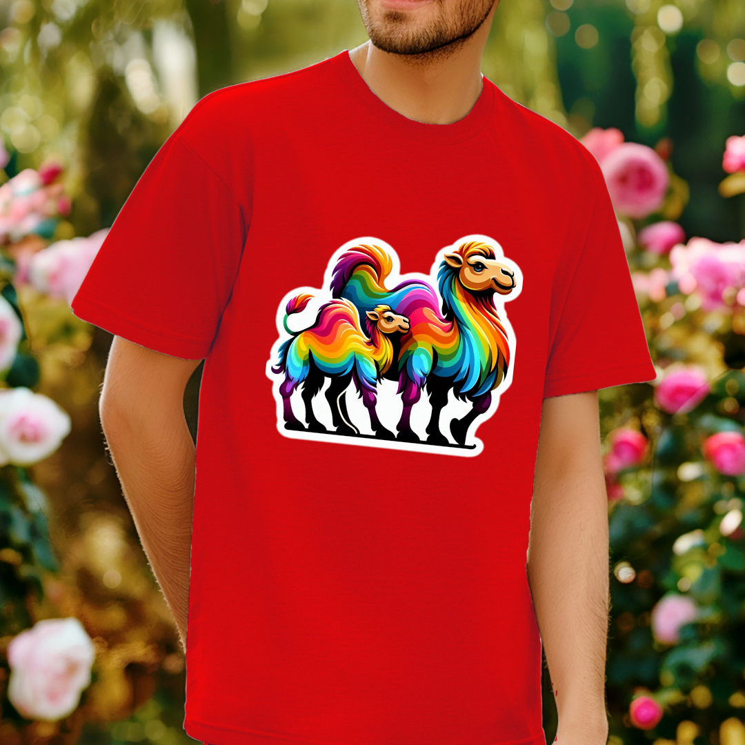 Rainbow Camels Unisex Soft T-Shirt