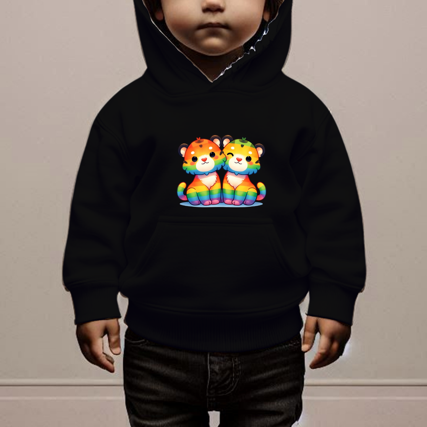 Rainbow Tiger Kittens Toddler Hoodies
