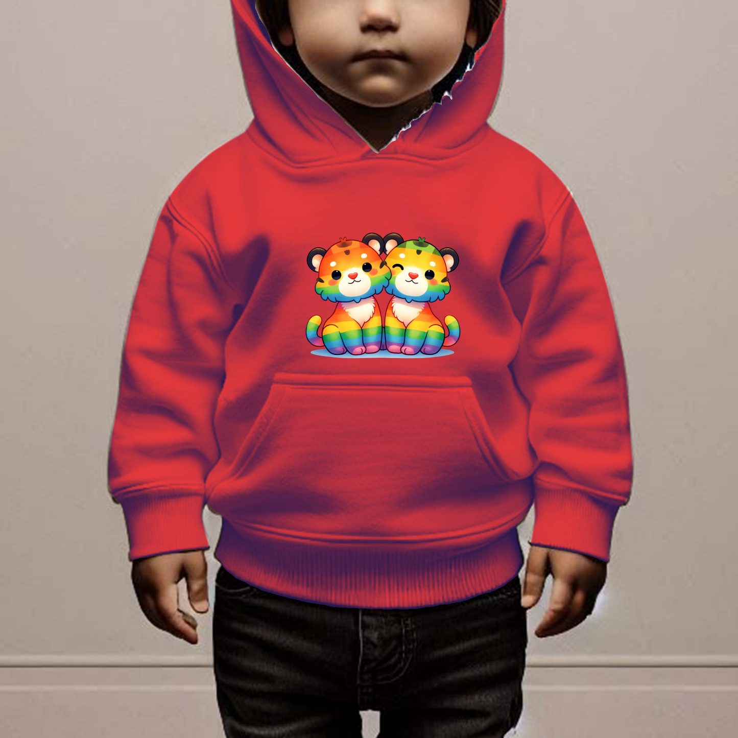 Rainbow Tiger Kittens Toddler Hoodies