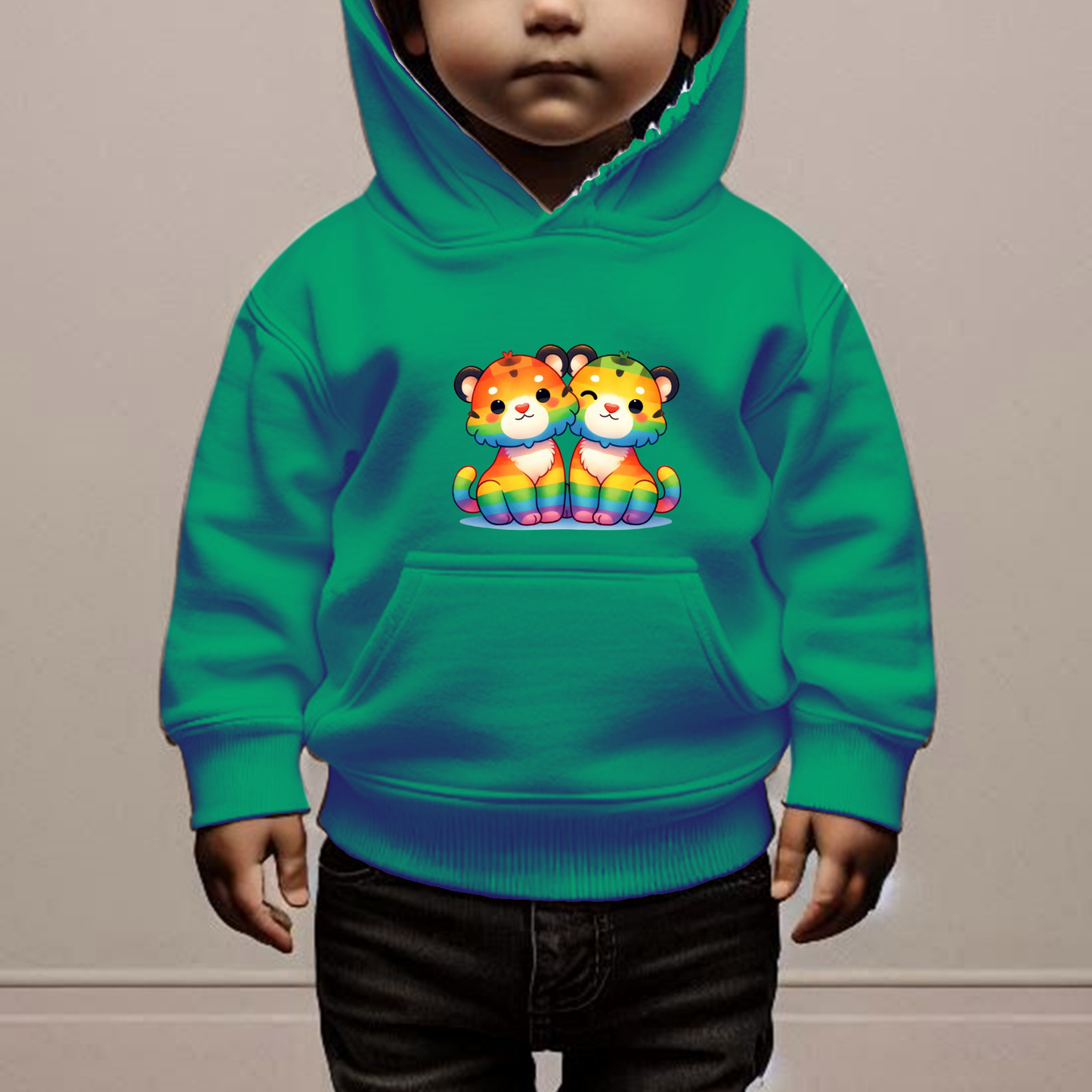 Rainbow Tiger Kittens Toddler Hoodies