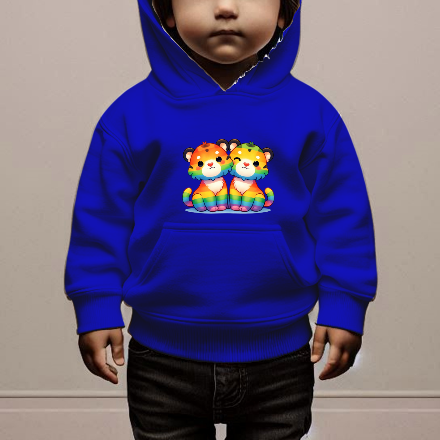 Rainbow Tiger Kittens Toddler Hoodies