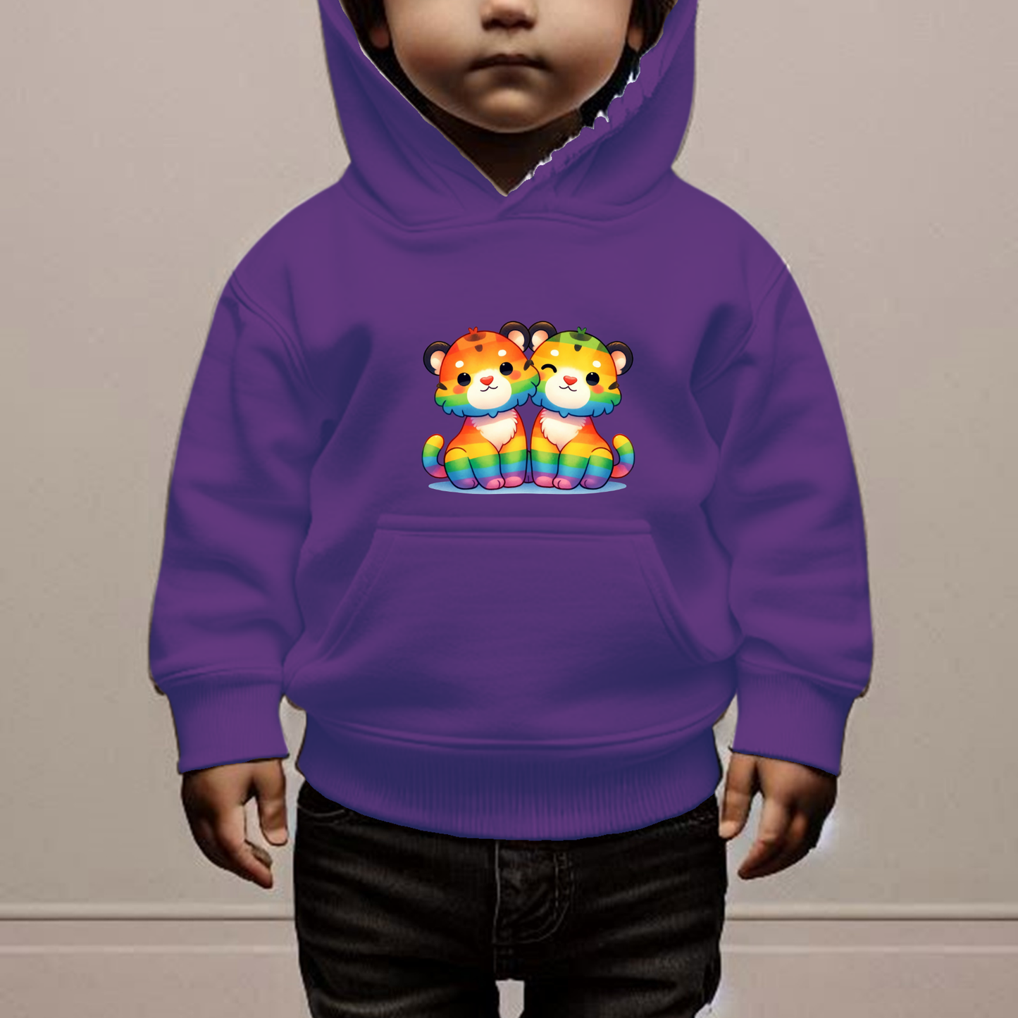 Rainbow Tiger Kittens Toddler Hoodies