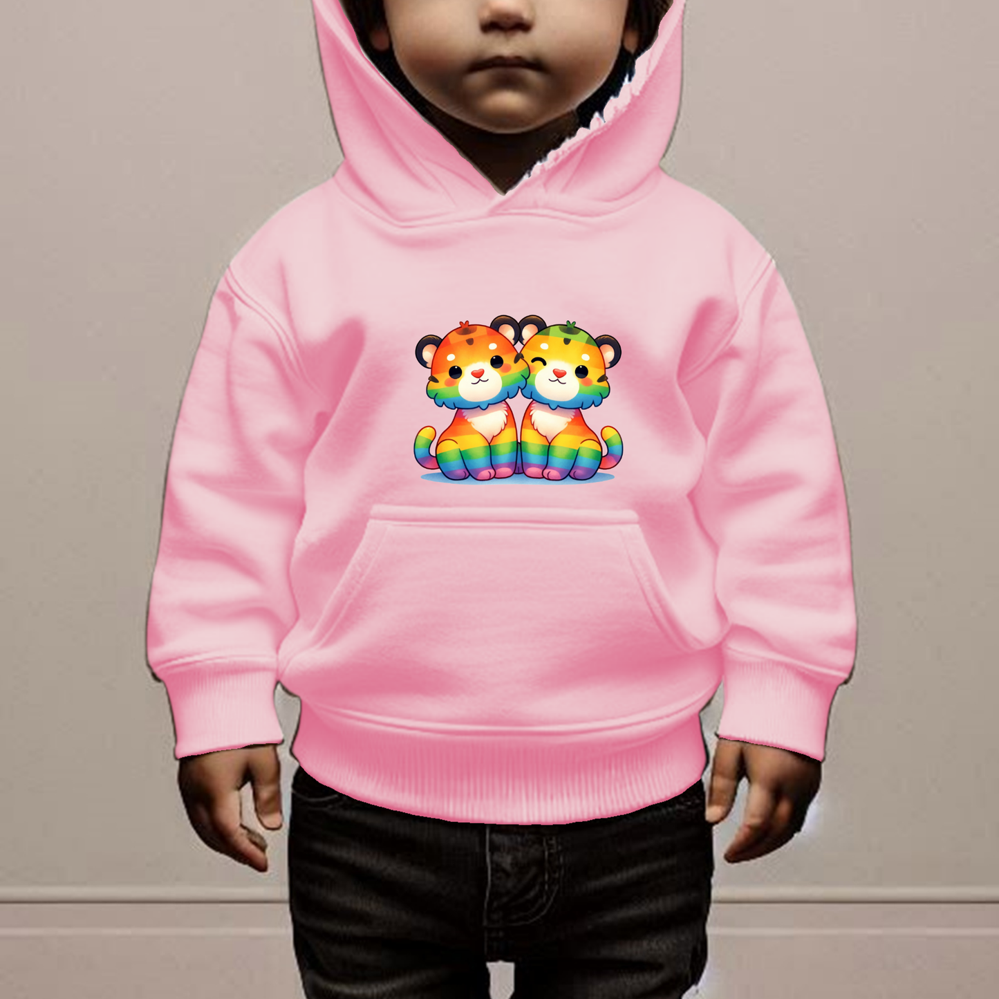 Rainbow Tiger Kittens Toddler Hoodies