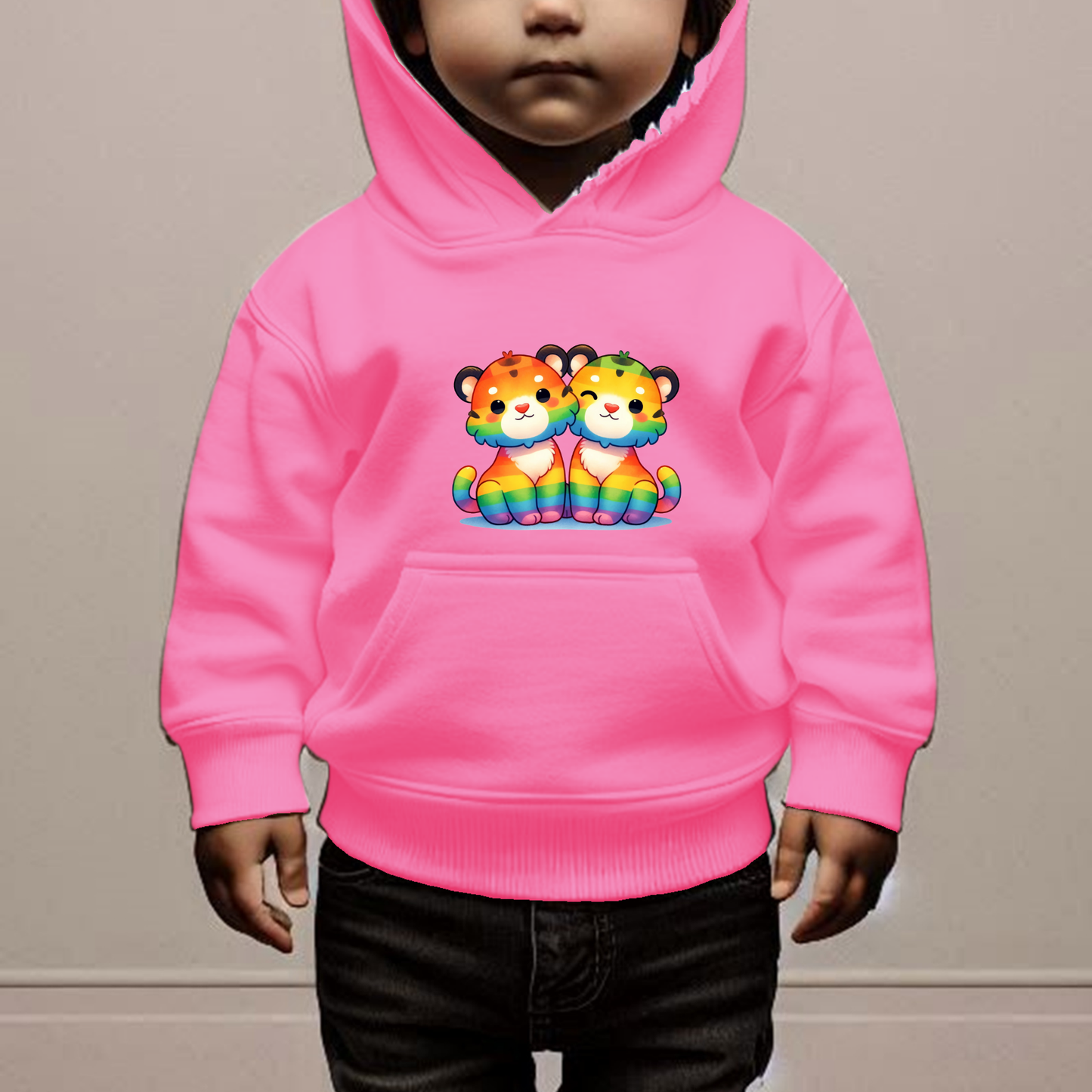 Rainbow Tiger Kittens Toddler Hoodies