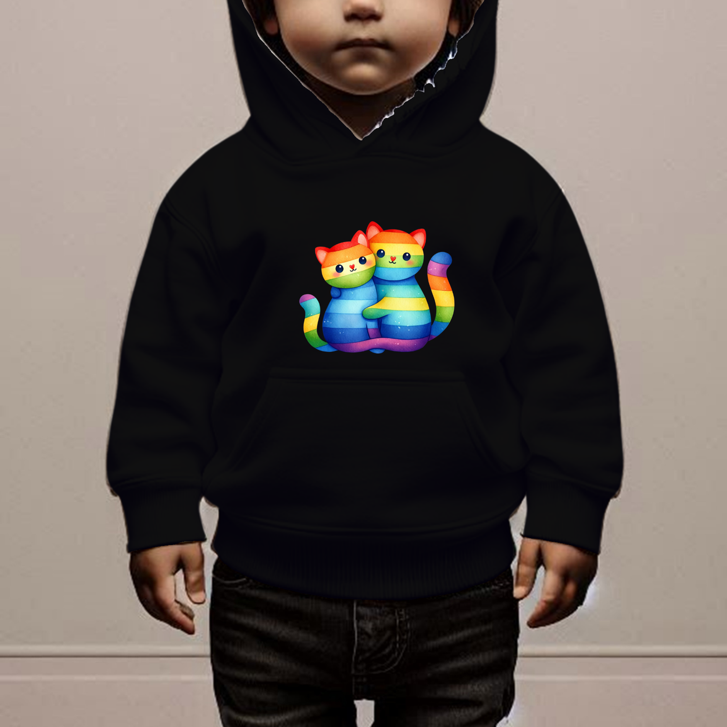 Rainbow Kitties Toddler Hoodie
