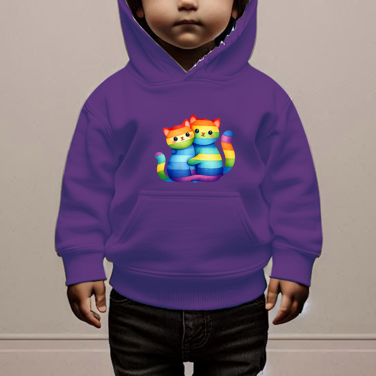 Rainbow Kitties Toddler Hoodie