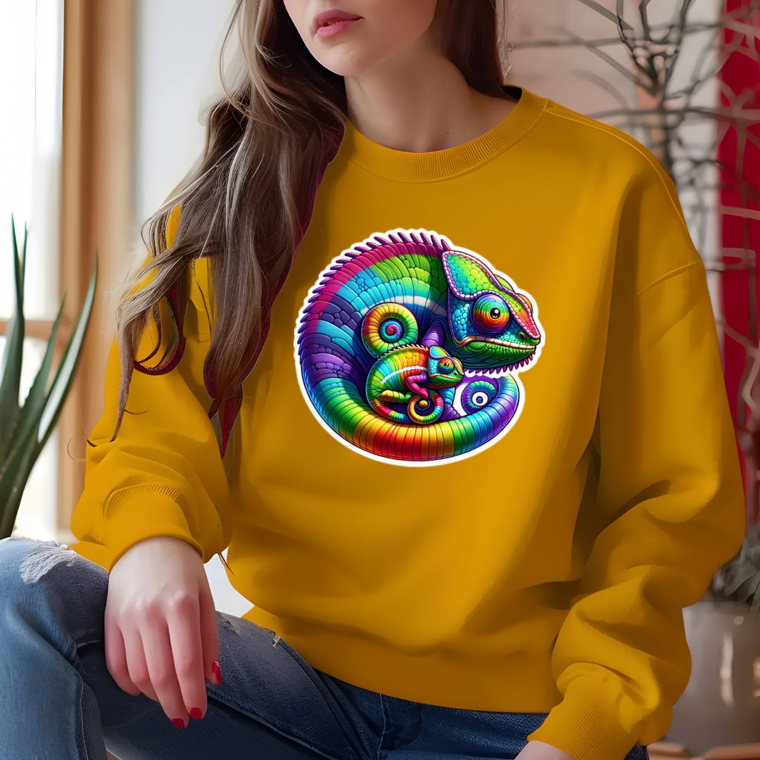 Rainbow Chameleons Crewneck Sweatshirt
