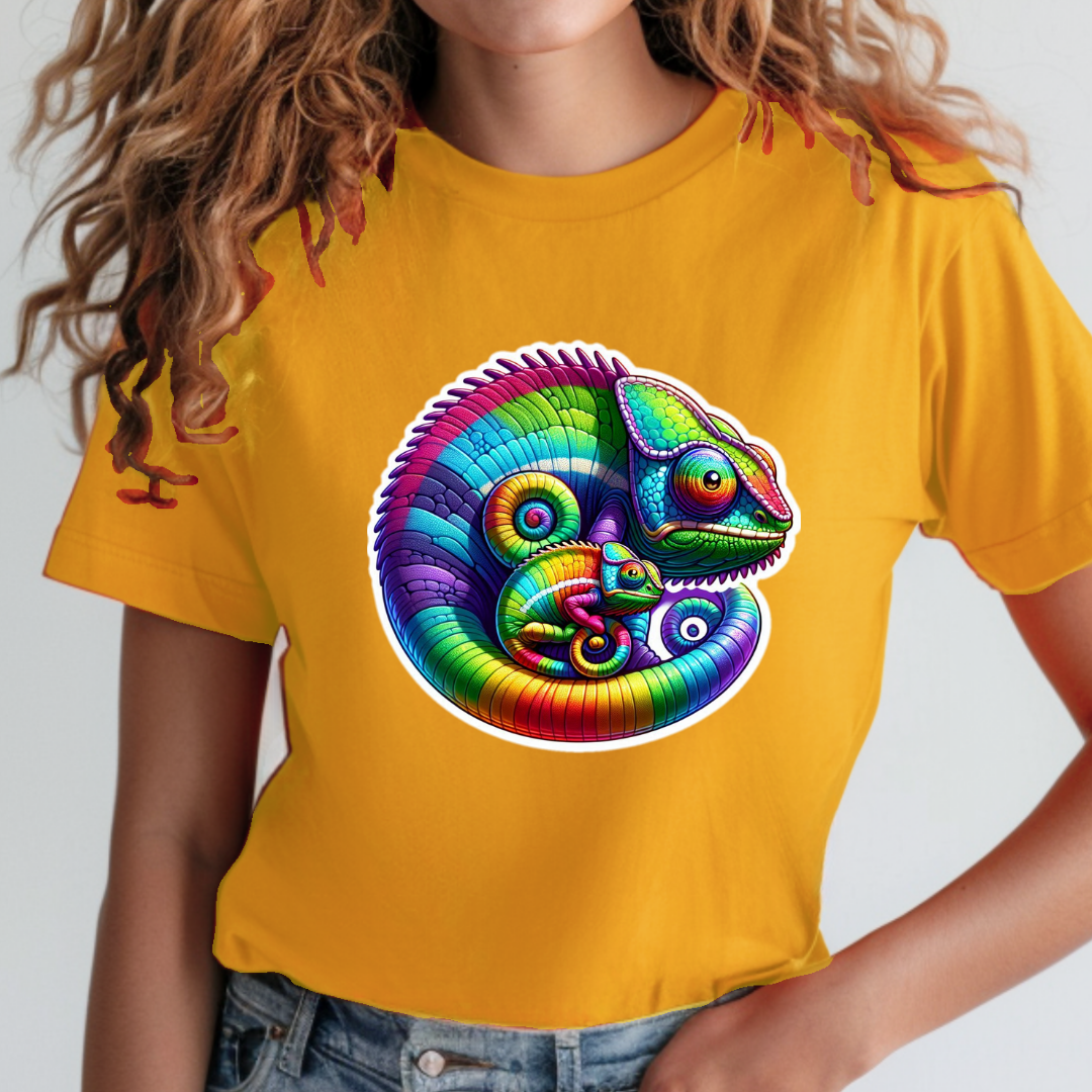 Rainbow Chameleons Unisex Soft T-Shirt