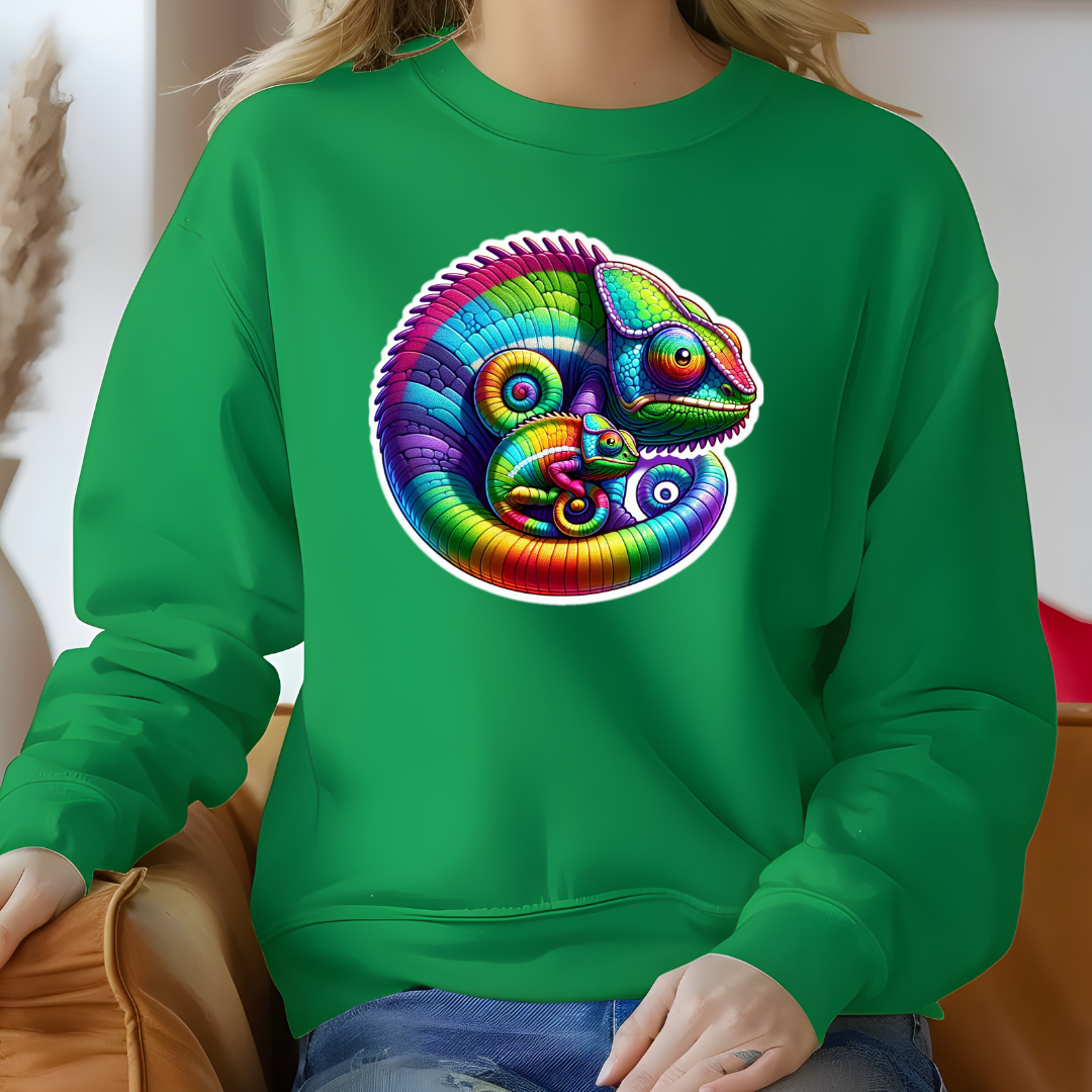 Rainbow Chameleons Crewneck Sweatshirt
