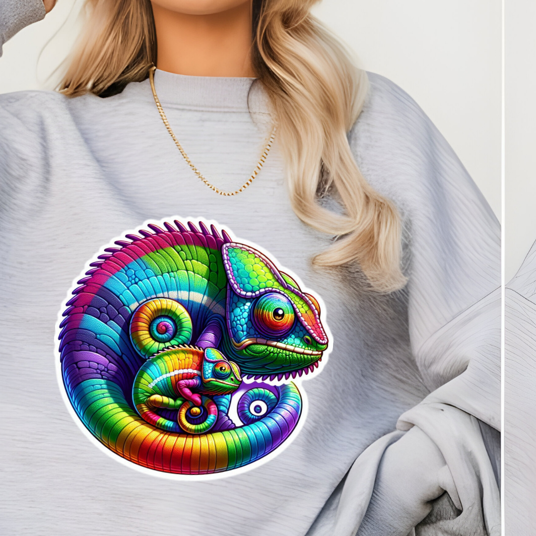 Rainbow Chameleons Crewneck Sweatshirt