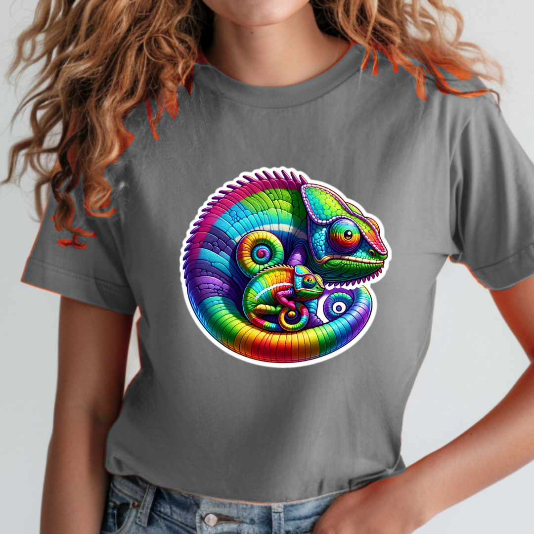 Rainbow Chameleons Unisex Soft T-Shirt