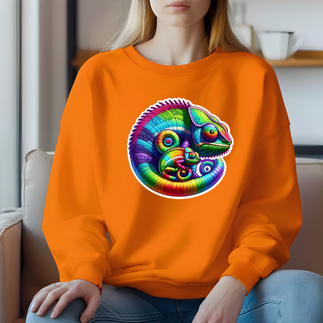 Rainbow Chameleons Crewneck Sweatshirt