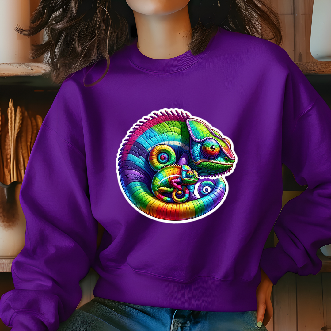 Rainbow Chameleons Crewneck Sweatshirt