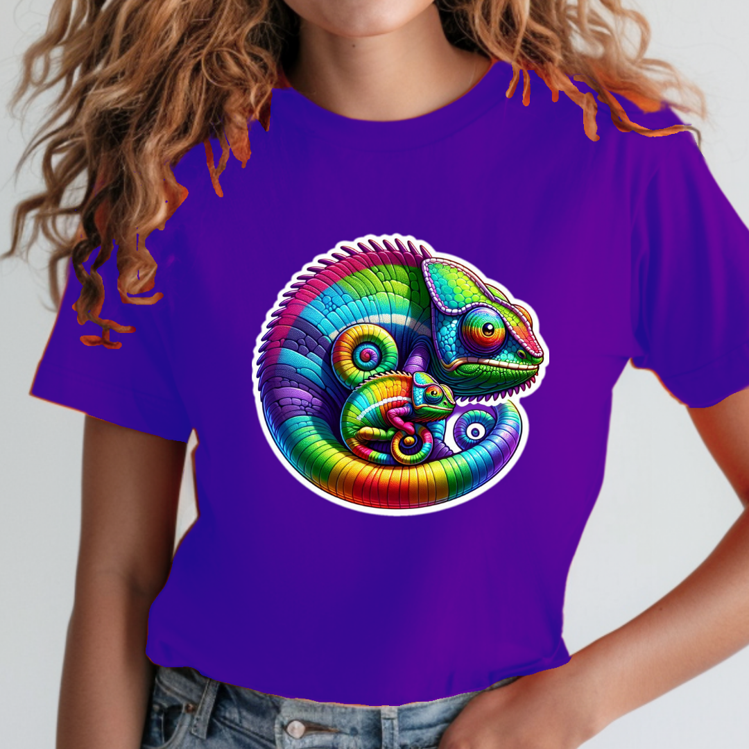 Rainbow Chameleons Unisex Soft T-Shirt