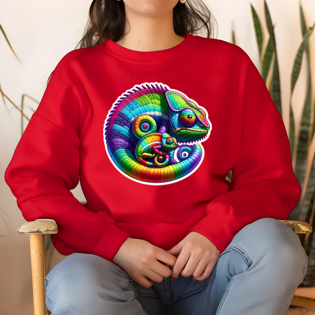 Rainbow Chameleons Crewneck Sweatshirt
