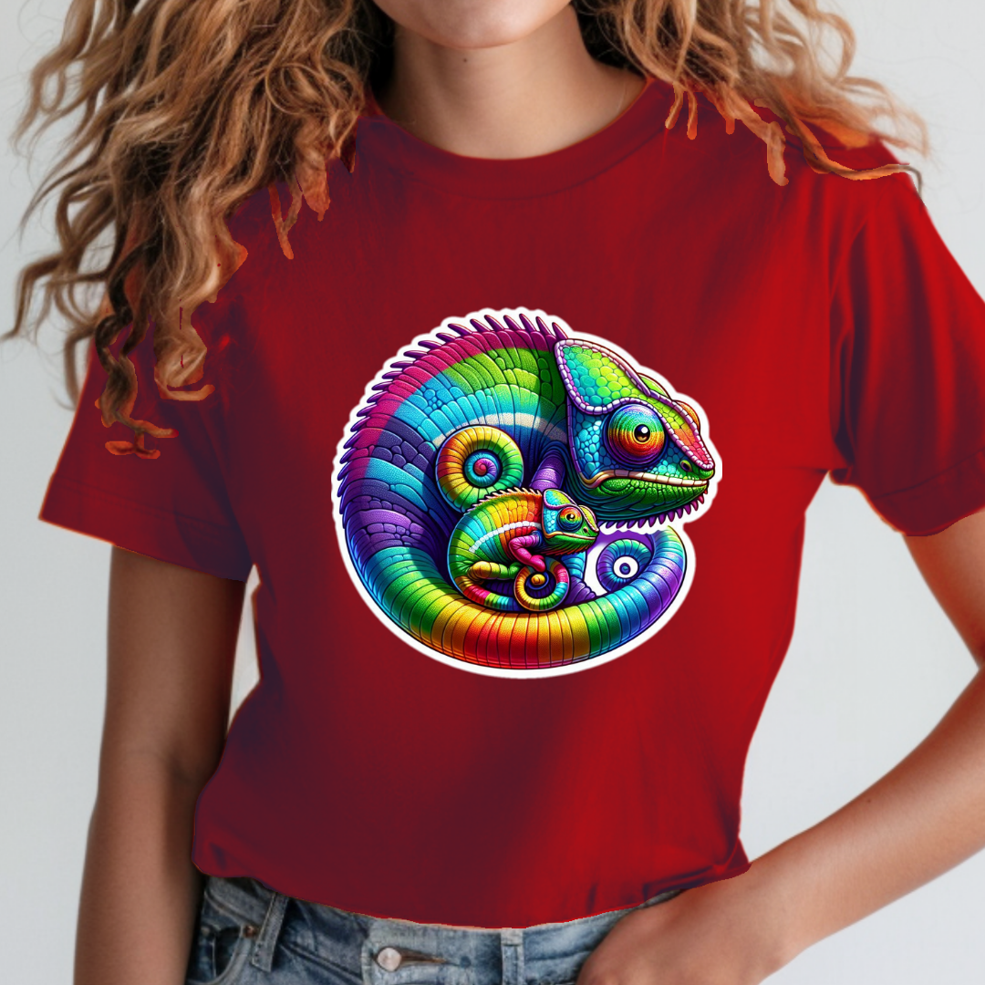 Rainbow Chameleons Unisex Soft T-Shirt