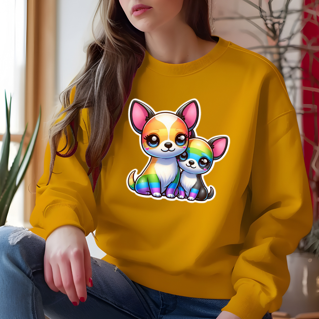 Rainbow Chihuahuas Crewneck Sweatshirt