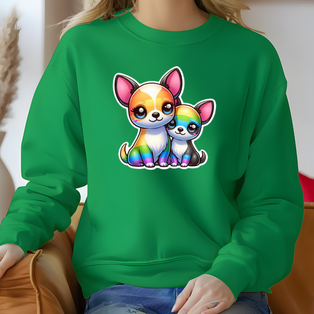 Rainbow Chihuahuas Crewneck Sweatshirt