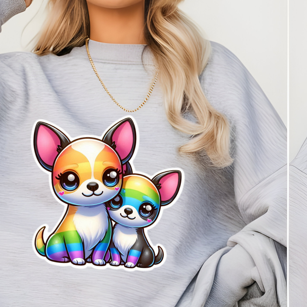 Rainbow Chihuahuas Crewneck Sweatshirt