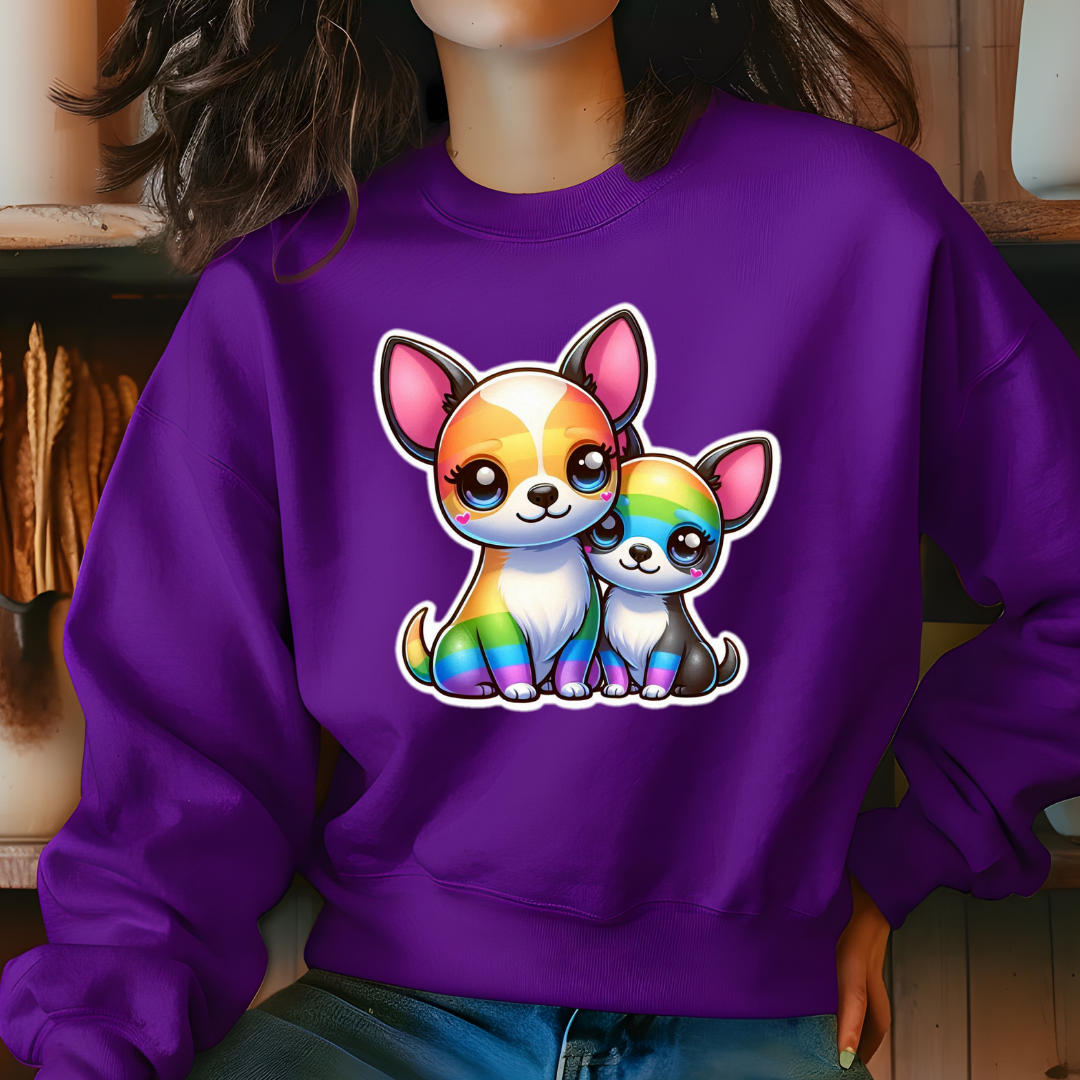 Rainbow Chihuahuas Crewneck Sweatshirt