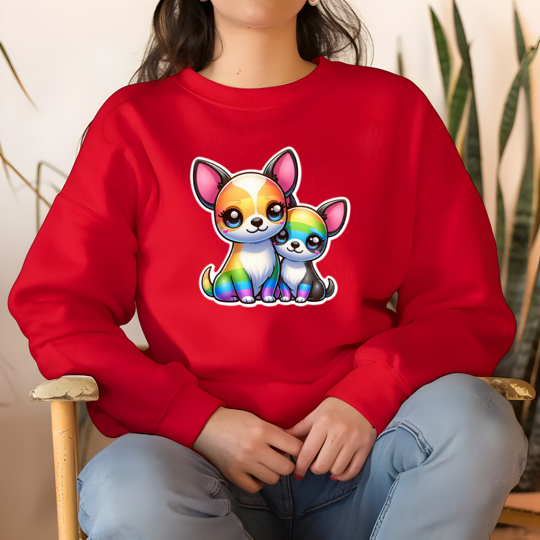 Rainbow Chihuahuas Crewneck Sweatshirt
