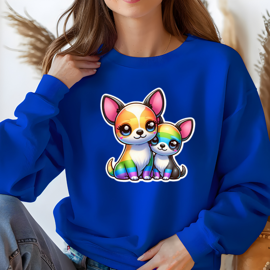 Rainbow Chihuahuas Crewneck Sweatshirt