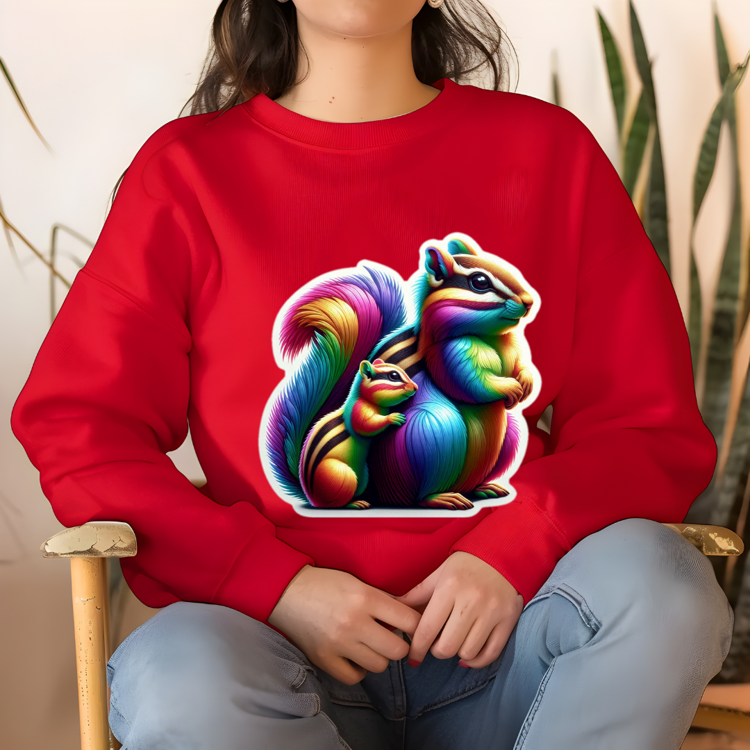 Rainbow Chipmunks Crewneck Sweatshirt