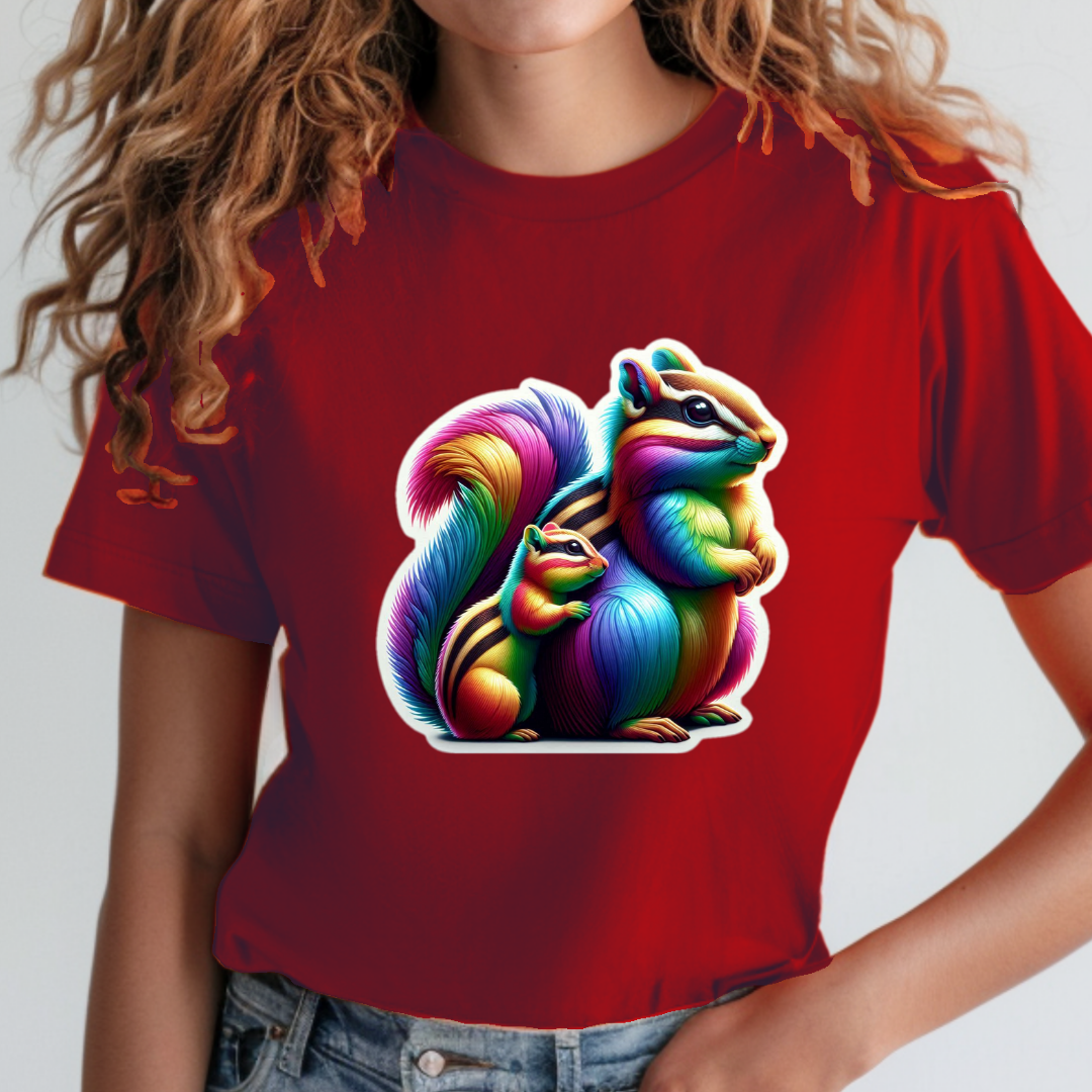 Rainbow Chipmunks Unisex Soft T-Shirt