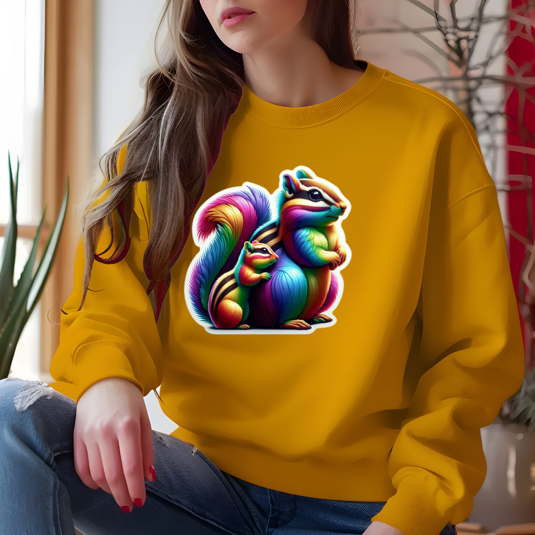Rainbow Chipmunks Crewneck Sweatshirt