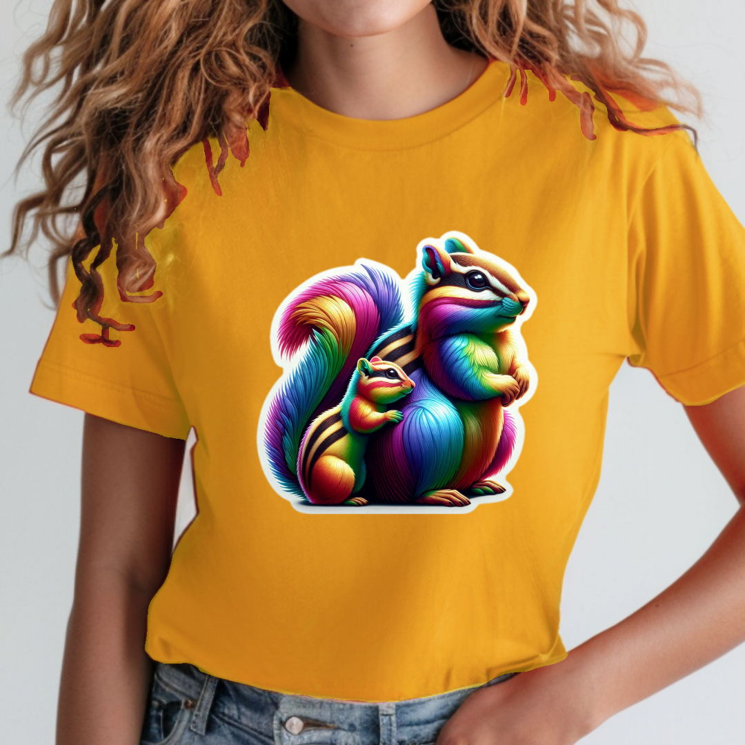 Rainbow Chipmunks Unisex Soft T-Shirt