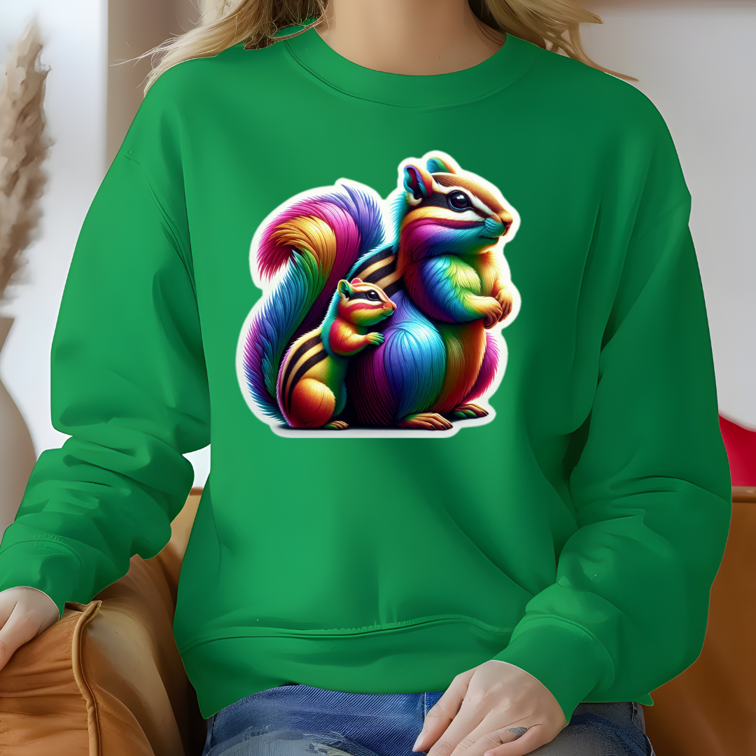 Rainbow Chipmunks Crewneck Sweatshirt