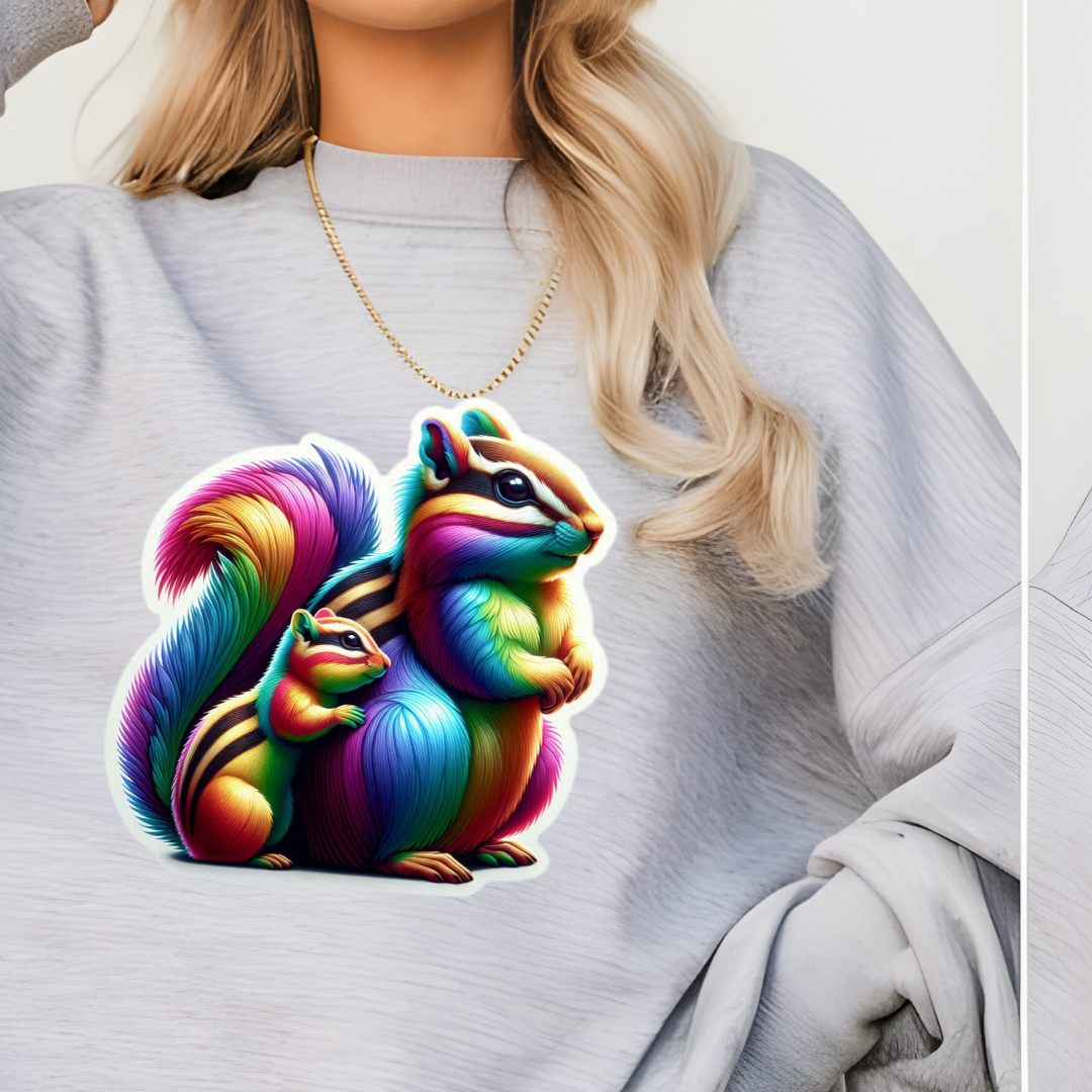 Rainbow Chipmunks Crewneck Sweatshirt
