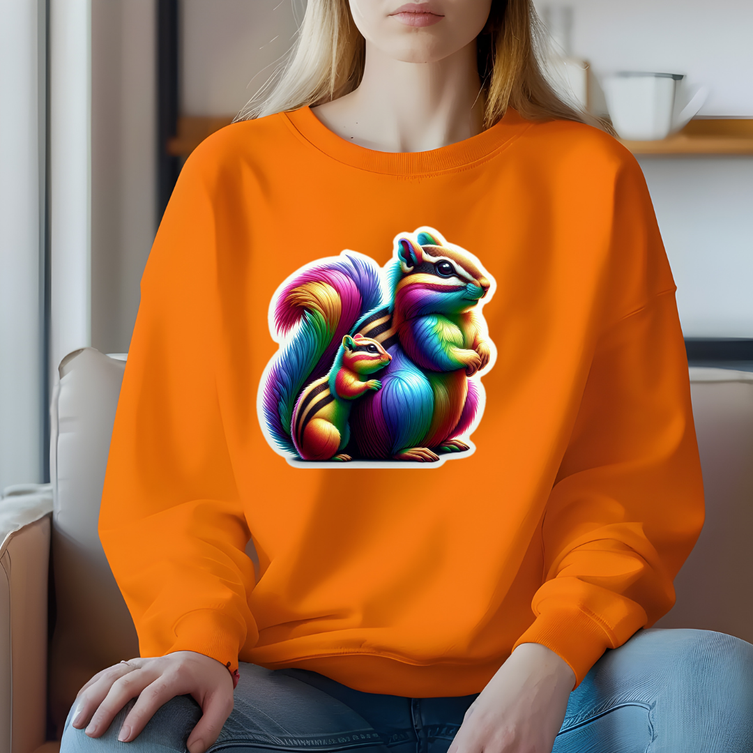Rainbow Chipmunks Crewneck Sweatshirt