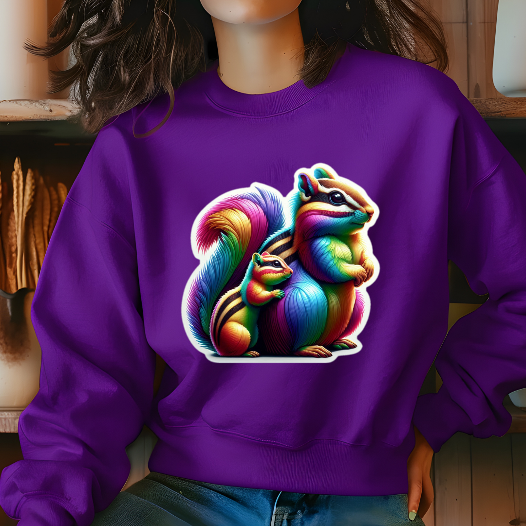 Rainbow Chipmunks Crewneck Sweatshirt