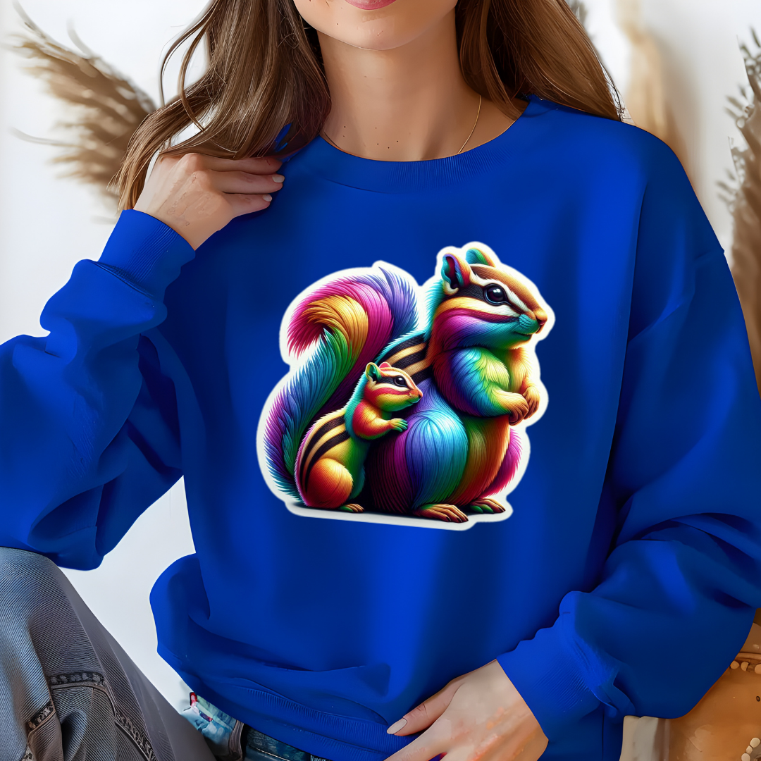 Rainbow Chipmunks Crewneck Sweatshirt