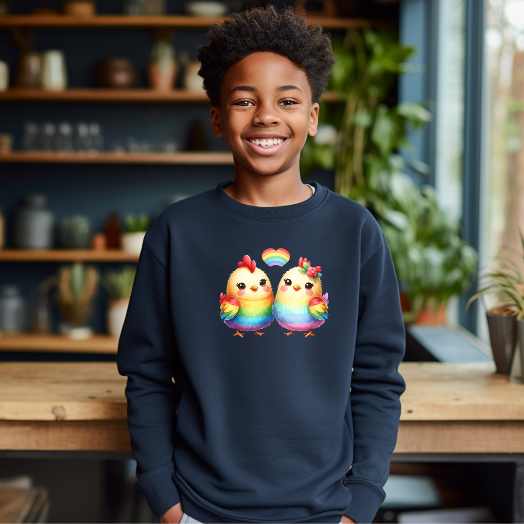 Kid's Sweatshirt - Cute Rainbow Animal Chicks