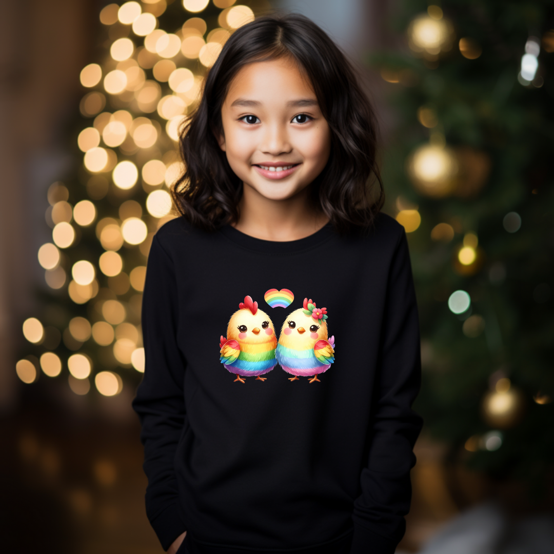 Kid's Sweatshirt - Cute Rainbow Animal Chicks