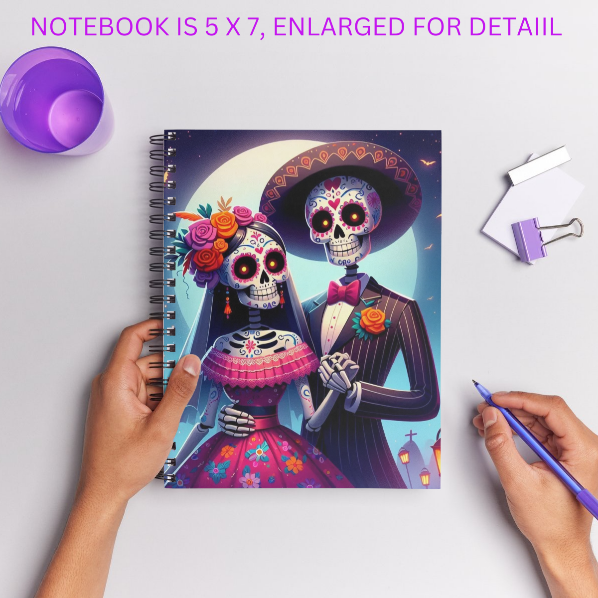 Dia De Muertos Catrine Couple Spiral Notebook