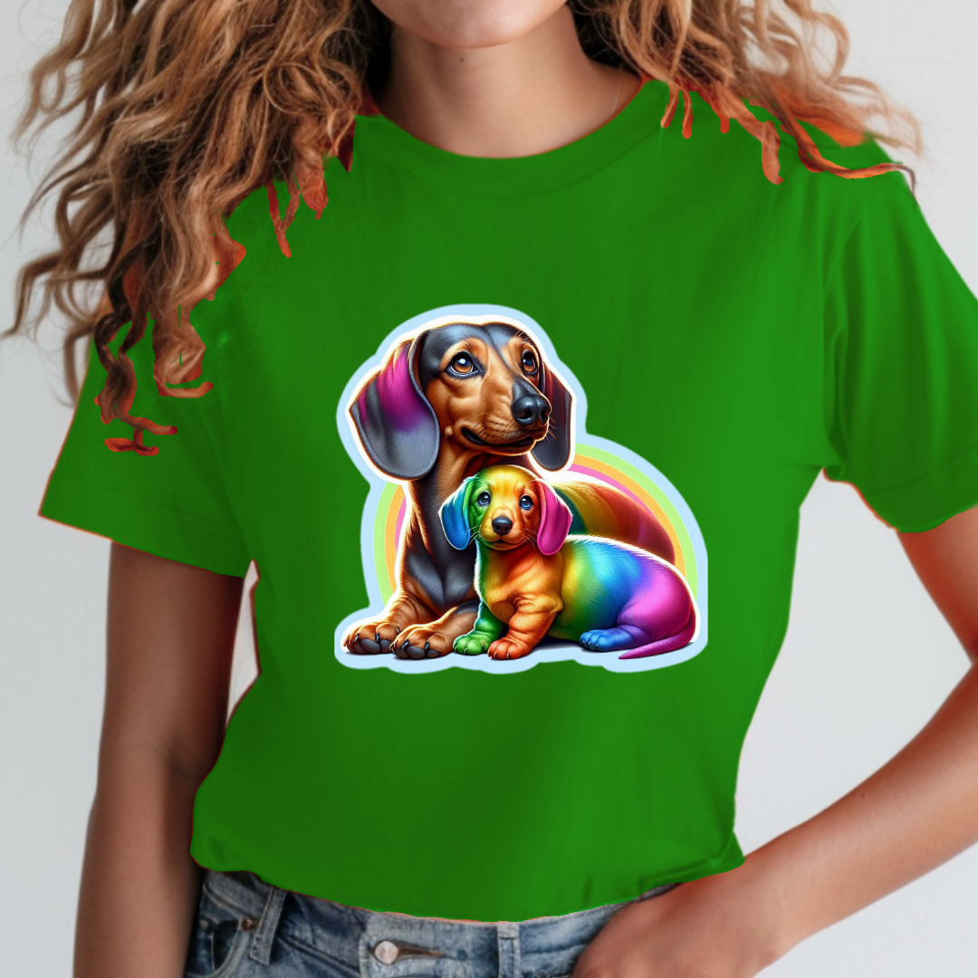Rainbow Dachshunds Unisex Soft T-Shirt