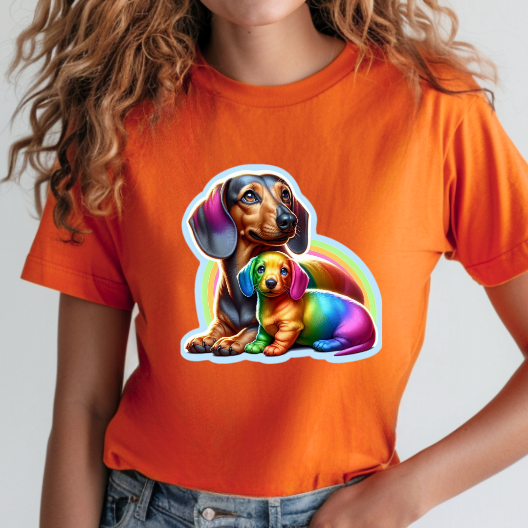 Rainbow Dachshunds Unisex Soft T-Shirt
