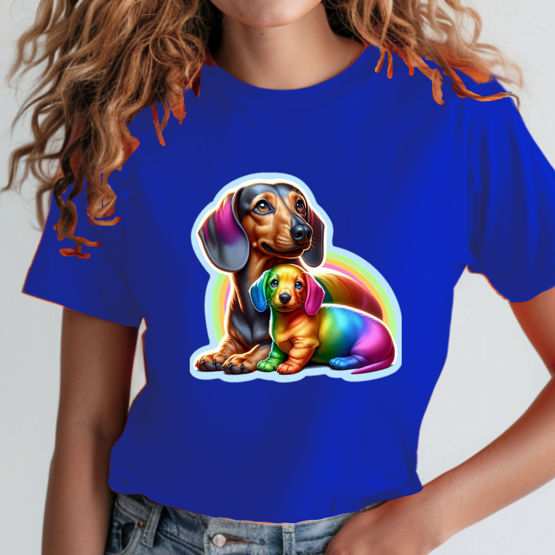 Rainbow Dachshunds Unisex Soft T-Shirt