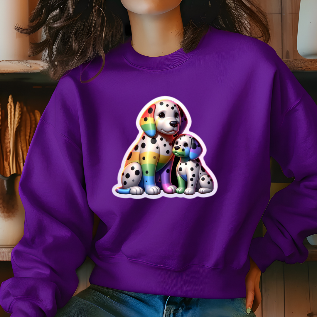 Rainbow Dalmatians Crewneck Sweatshirt