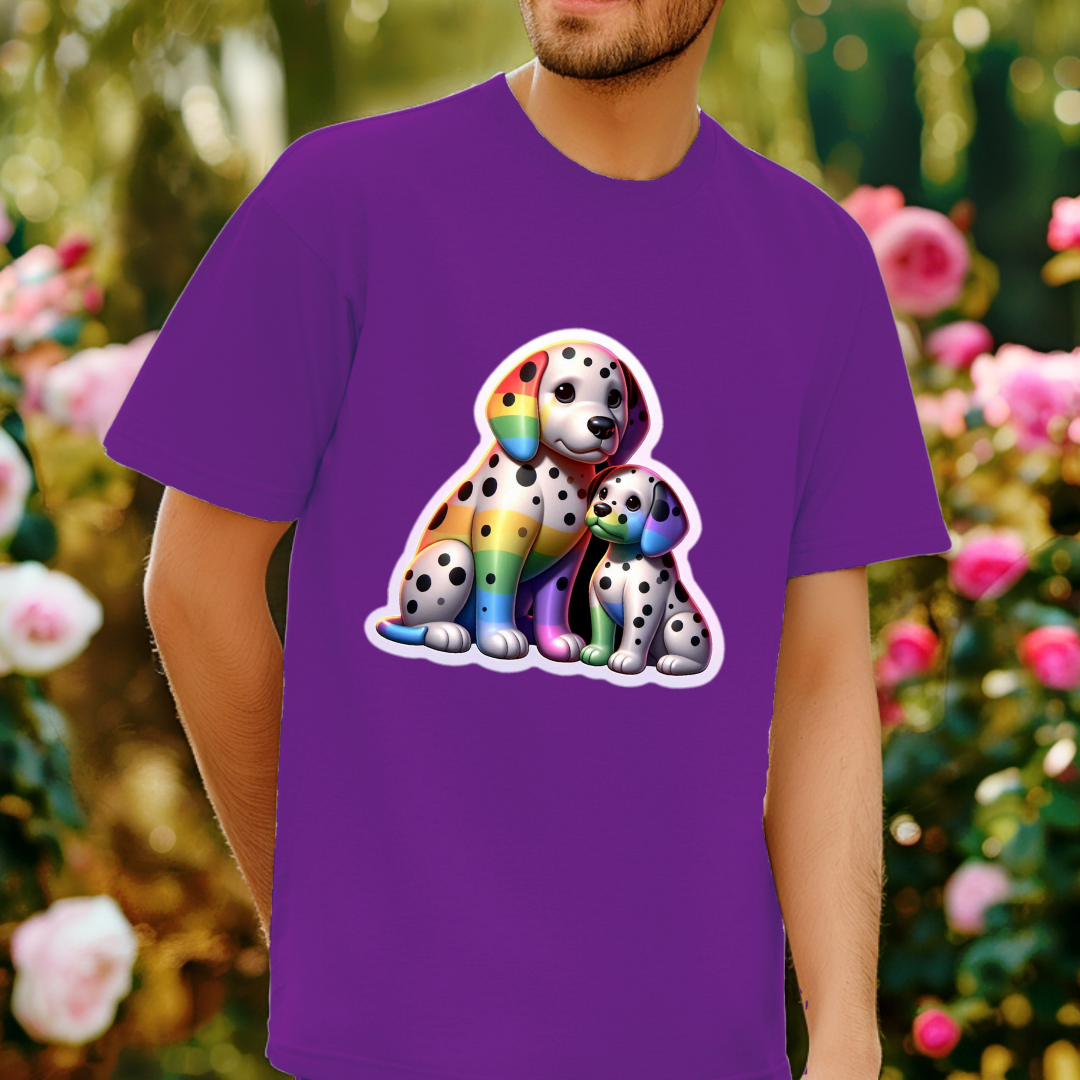Rainbow Dalmatians Unisex Soft T-Shirt