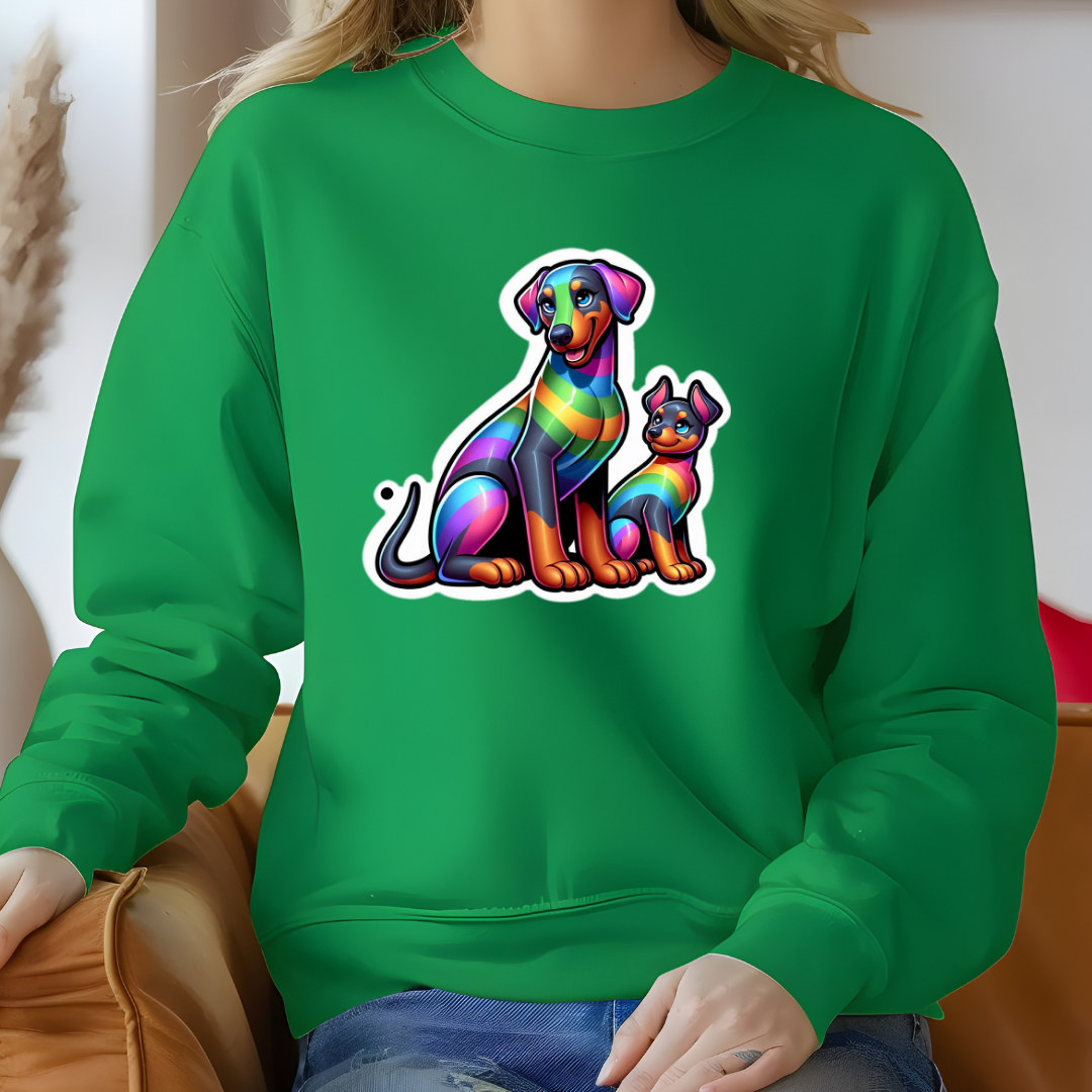 Rainbow Dobermann Crewneck Sweatshirt